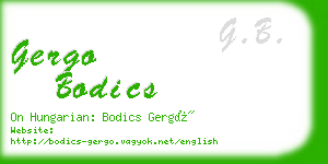 gergo bodics business card